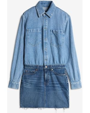 7 For All Mankind Mini Skirt Dress Ipanema - Blue