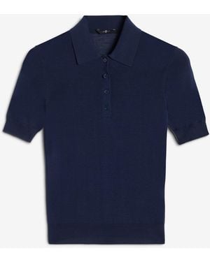7 For All Mankind Jumpers Silk Cotton Navy - Blue