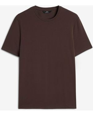7 For All Mankind Short Sleeve T-shirt In Luxe Performance - Brown
