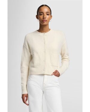7 For All Mankind Classic Cardigan Cashmere Blend Milk - Natural