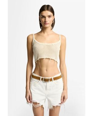 7 For All Mankind Cropped Tank Cotton Ecru - Natural