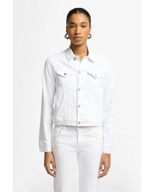 7 For All Mankind Classic Trucker Luxe Vintage Soleil - White