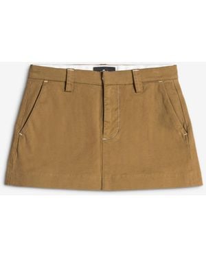7 For All Mankind Milly Chino Skirt Comfort Twill Sand Storm - White