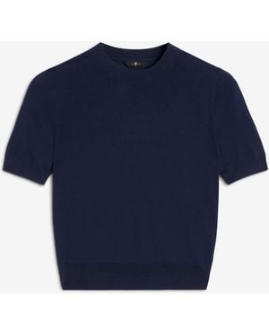 7 For All Mankind Jumpers Silk Cotton Navy - Blue