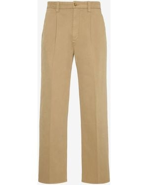 7 For All Mankind Pleated Trouser Twill Silver Mink - Natural