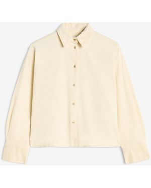 7 For All Mankind Nina Cropped Shirt In Corduroy - Natural
