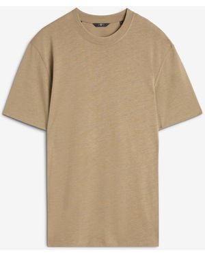 7 For All Mankind Crew Neck Short Sleeve T-shirt In Cotton Lyocell - White