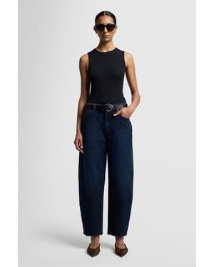 7 For All Mankind Jayne Tapered Blue Monday With Raw Cut