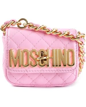 Moschino Mini Quilted Crossbody Bag - Pink