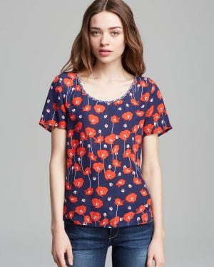 Ella Moss Top Poppy Fields - Blue