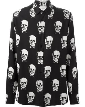 Saint Laurent Skull Print Shirt - Black