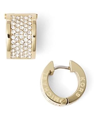 Michael Kors Pave Huggie Earrings - Pink