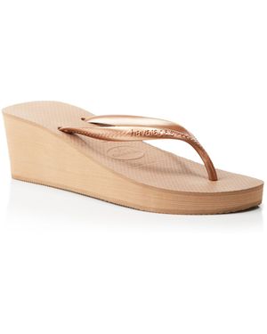 Havaianas Platform Wedge Flip Flops - High Fashion - Pink