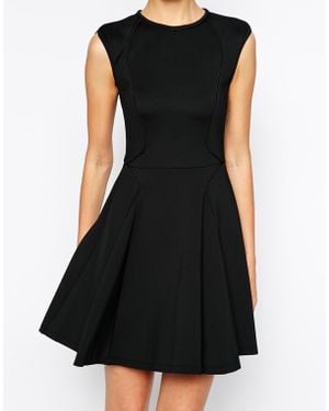 Ted Baker Skater Dress In Neoprene - Black