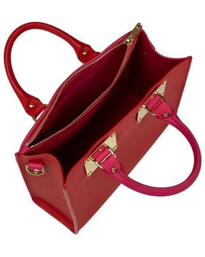 Sophie Hulme Bi-colour Albion Square Tote - Red