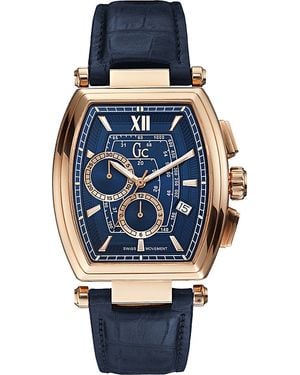 Gc Y01004g7 Retroclass Crocodile-effect Leather Watch - Blue