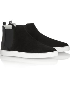 Lanvin Suede High-Top Slip-On Sneakers - Black
