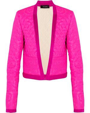 Isabel Marant Kade Quilted Neon Silk-organdy Jacket - Purple