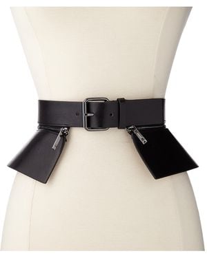 BCBGMAXAZRIA Peplum Zip Waist Belt - Black