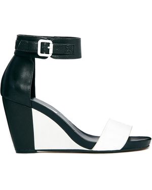 Dune Gwens Blackwhite Mid Wedge Sandals
