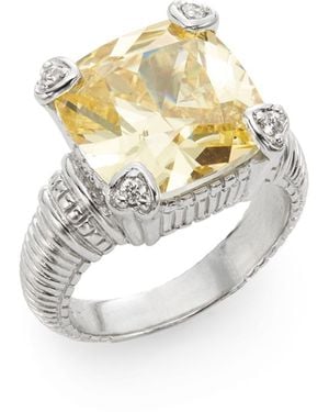 Judith Ripka Fontaine Canary Crystal, Diamond & Sterling Silver Ring - Yellow
