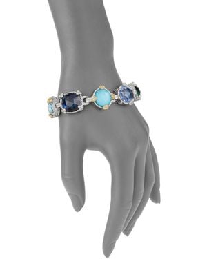 Judith Ripka Ambrosia Crystal, Mixed Stone, 18k Yellow Gold & Sterling Silver Bracelet - Metallic