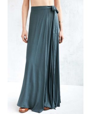 Ecote Zella Boho Wrap Maxi Skirt - Blue