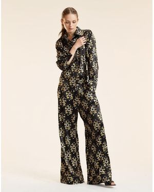 Cynthia Rowley Filigree Silk Pants - Natural
