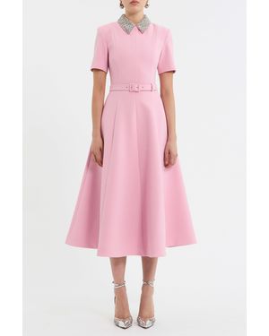 paper dolls square neck midi pencil dress in floral print Hazel Blues®