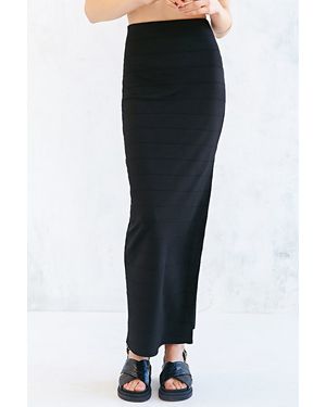 Silence + Noise High-Waist Fitted Maxi Skirt - Black