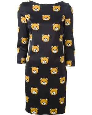 Moschino Teddy Bear Print Dress - Black