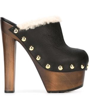 Giuseppe Zanotti Wooden Heel Mules - Black