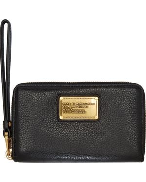 Marc By Marc Jacobs Black Leather Classic Q Wingman Wristlet Wallet