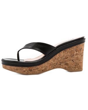 LK Bennett Laura Thong Wedge Sandals - Black