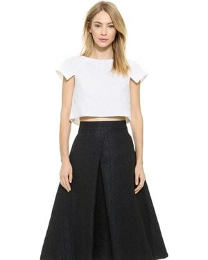 Monique Lhuillier Sculpted Crop Top - Silk White