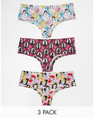 ASOS Disney Princess Cheekies Pants 3 Pack - Blue