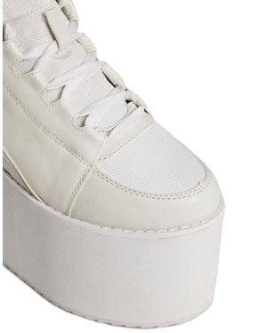 YRU Qozmo Hi White Mega Platform Shoes