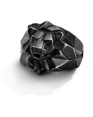John Hardy Lion Head Ring - Black