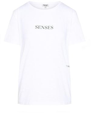 SENSES.THE LABEL T-Shirt Tos:Ca Mit Logo - Weiß