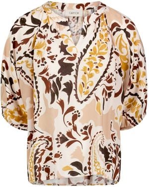 Cartoon Casual-Bluse Mit Raffung - Natur