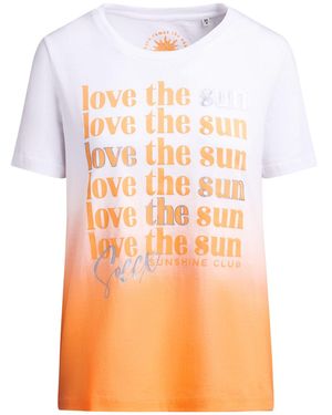 SOCCX T-Shirt Dip Dye Mit Wording Print - Orange
