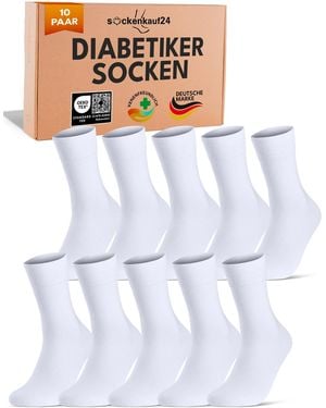 sockenkauf24 Socken Diabetiker Socken - Weiß
