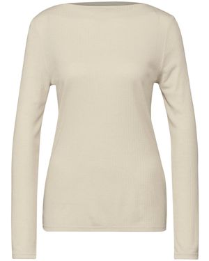 STREET ONE STUDIO Shirt Mit Rippenstruktur - Natur