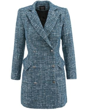 AVENUE No.29 Avenue N29 Kleid Double Breasted Boucle Blazer Dress - Blau