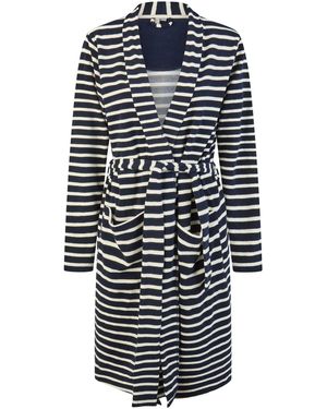 by Louise Bademantel Kurz Ladies Bathrobe Sauna Dressing Gown Long With Belt - Blau