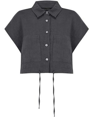 FRESHLIONS Kurzarmbluse Savannah - Schwarz