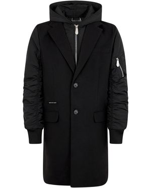 Philipp Plein Coat Long - Schwarz
