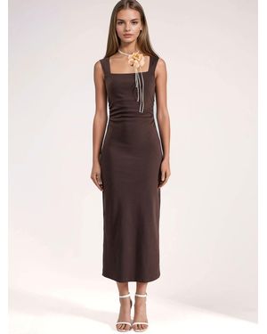 Hiccup Midi Kleid - Braun