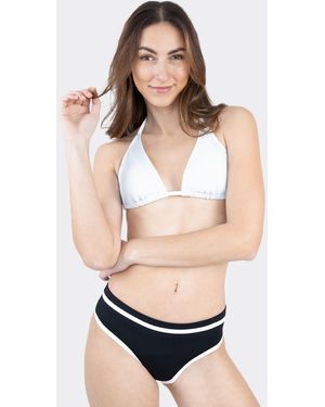 MYLILY Bikinihose Perioden Bikini Hose Mit Weißen Details