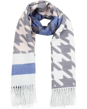 Samaya Kuschelig Warmer Webschal Mit Fransen - Blau